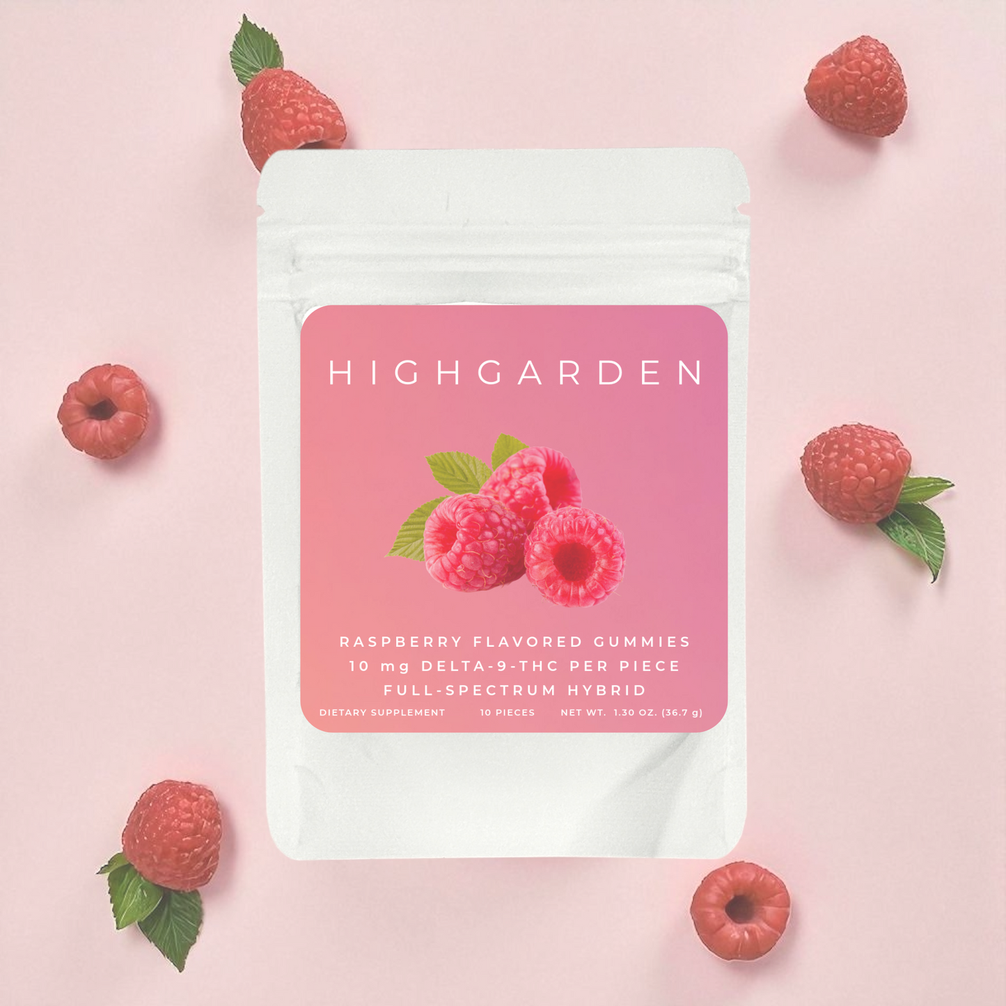 Highgarden Gummies - Raspberry - 10mg THC