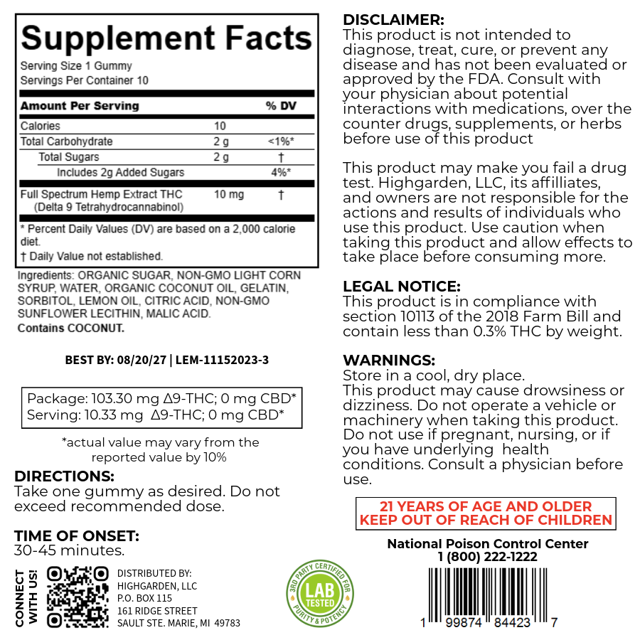 Highgarden Gummies - Lemon